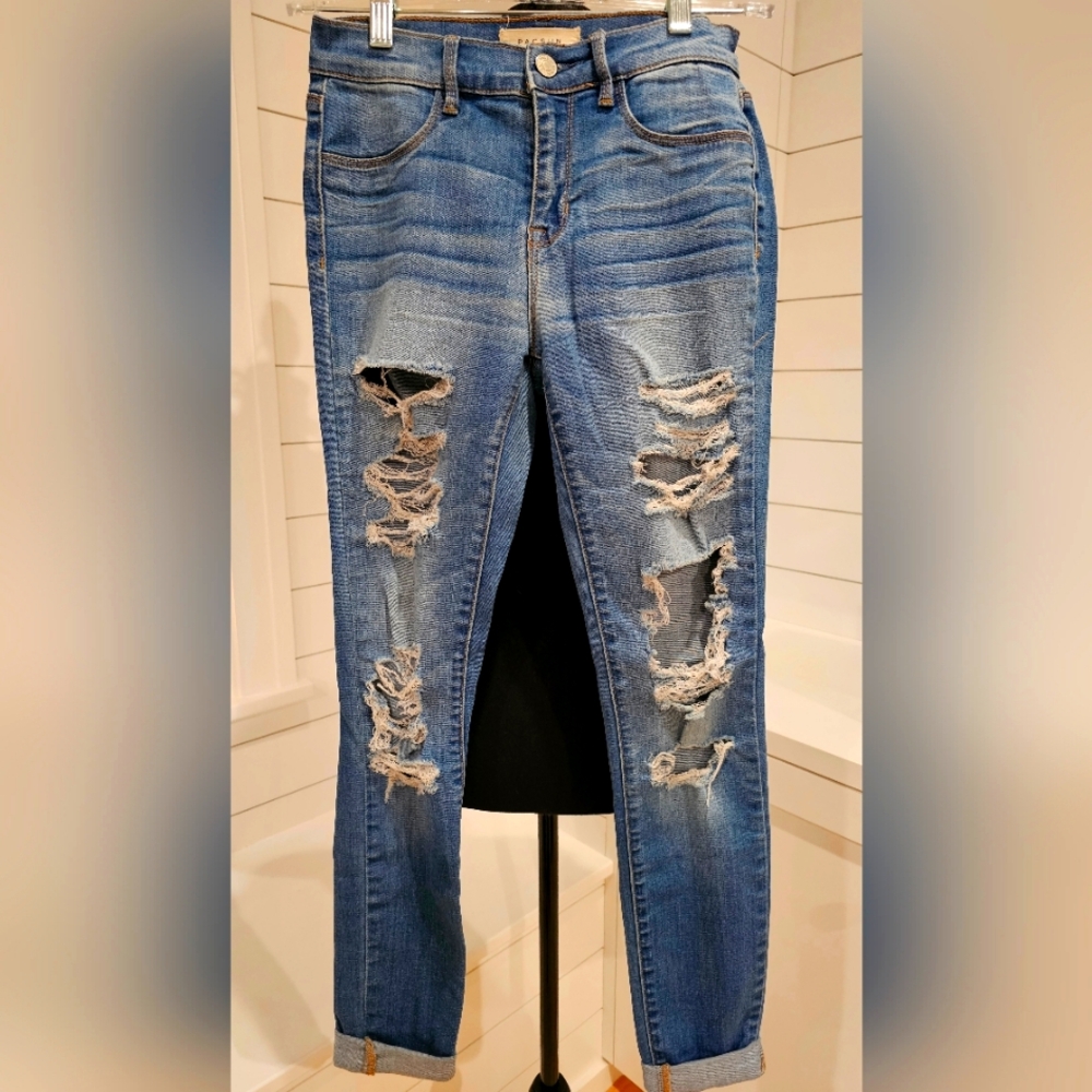 Women's Distressed Blue Jeggings